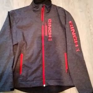 Cinch jacket, gray with red lettering, XL